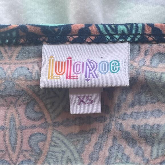 LuLaRoe High Low Blue and Orange Tee Size X-Small - Picture 5 of 9